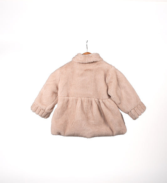 Pom-Pom Trimmed Faux Fur Coat