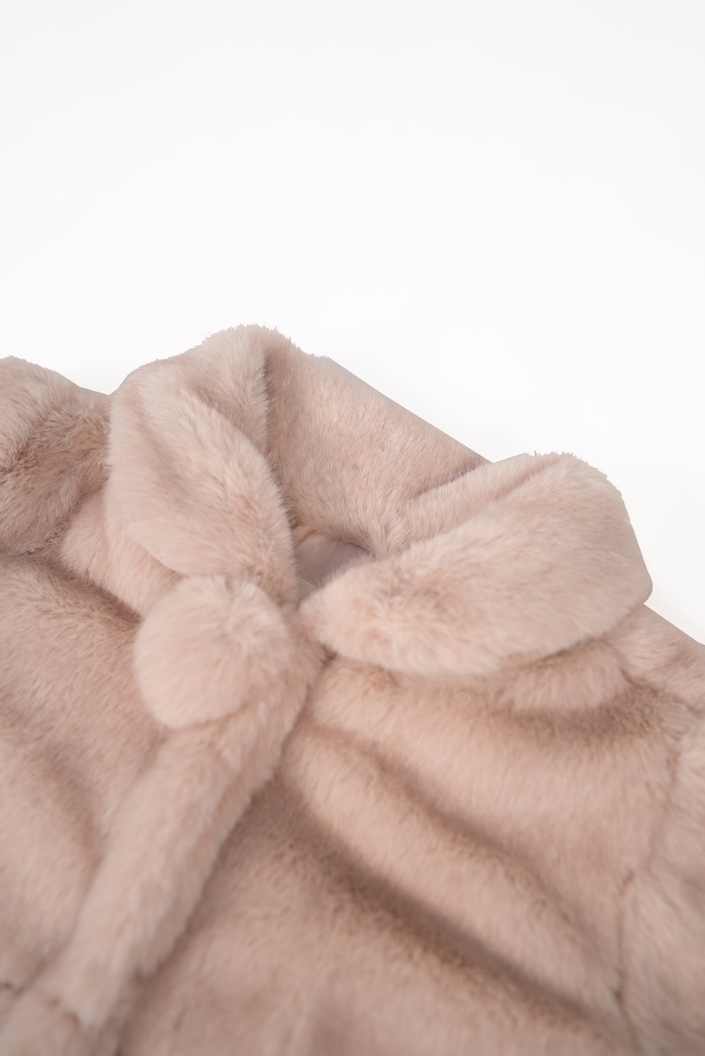 Pom-Pom Trimmed Faux Fur Coat