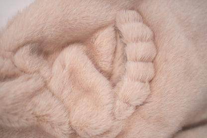 Pom-Pom Trimmed Faux Fur Coat