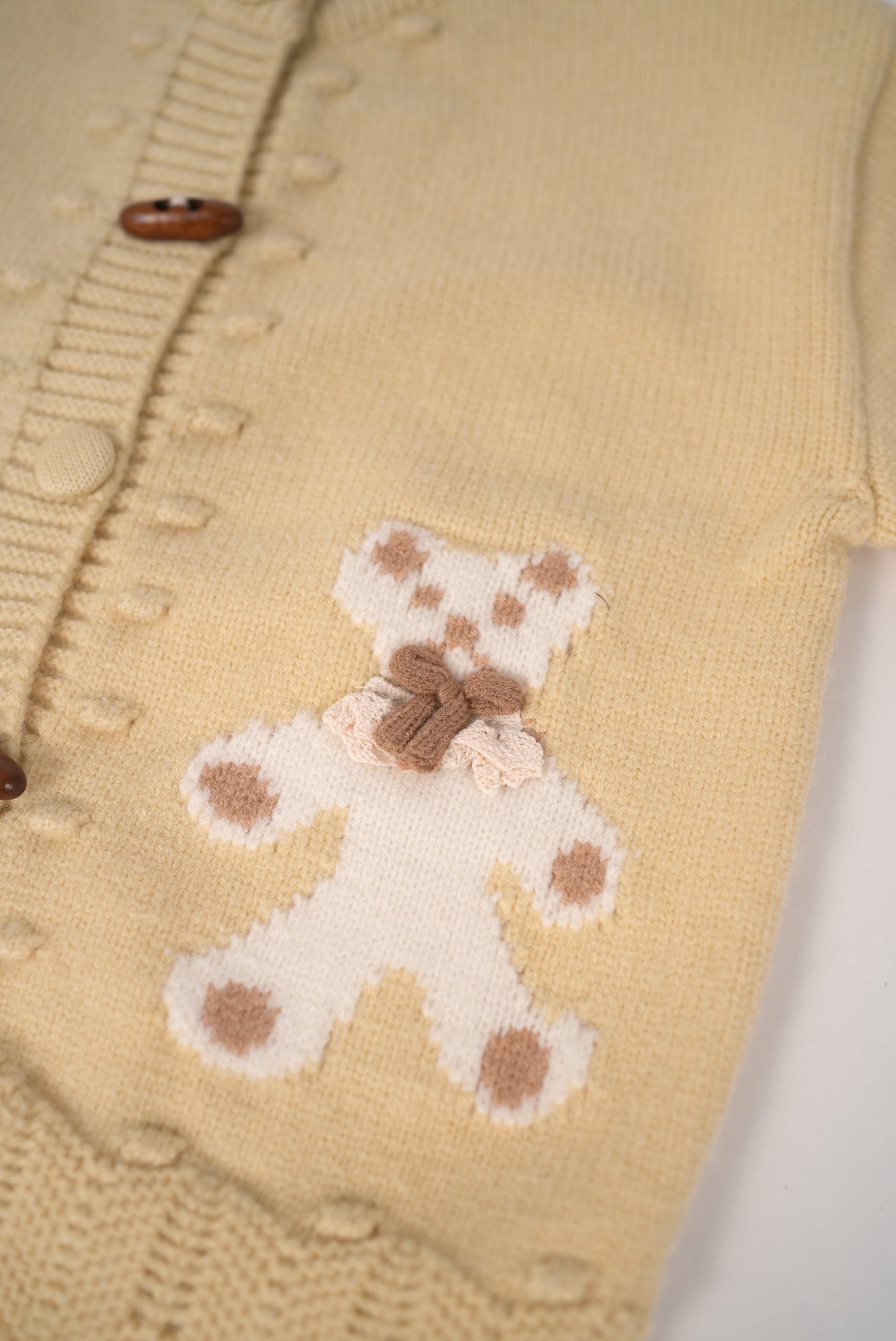 Butter yellow teddy knit cardigan