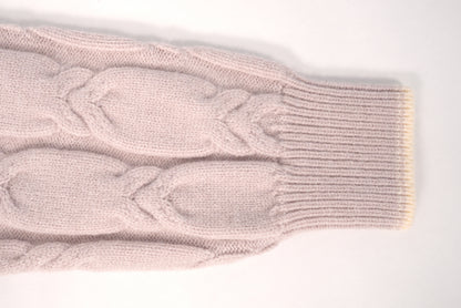 Dusty lilac sweater with white flower accents