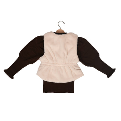 Wildly Chic – Leopard Print Skirt & Faux Fur Vest Set for Mini Fashionistas