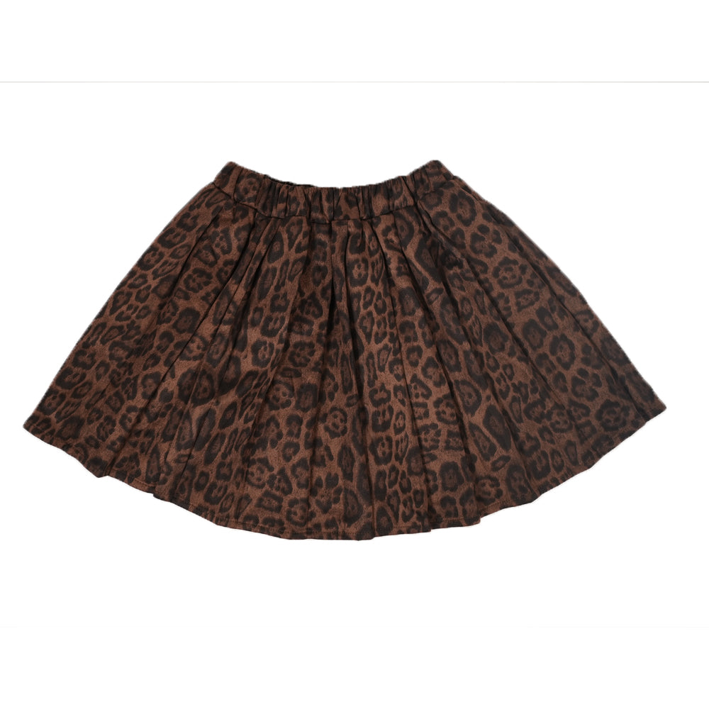 Wildly Chic – Leopard Print Skirt & Faux Fur Vest Set for Mini Fashionistas