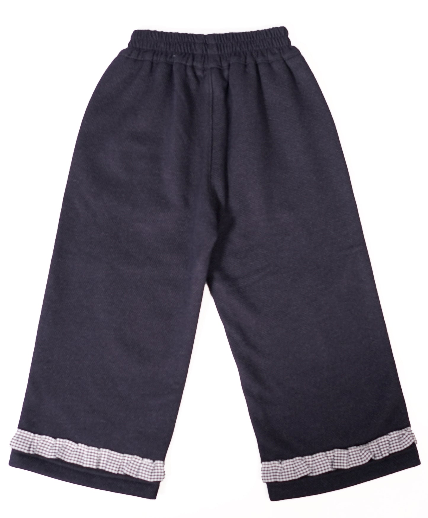 Gingham Trimmed Straight Pants