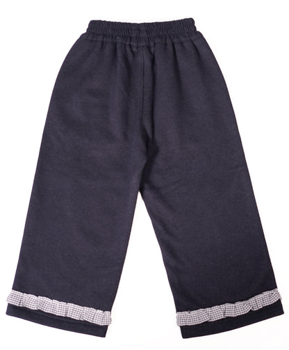 Gingham Trimmed Straight Pants