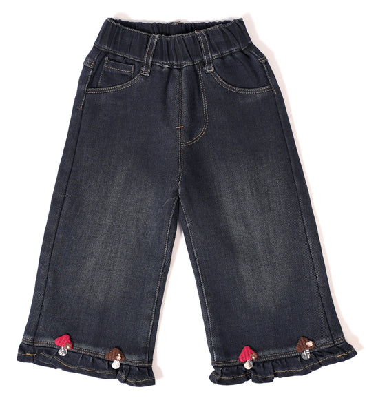 Mushroom Hem Denim Pants