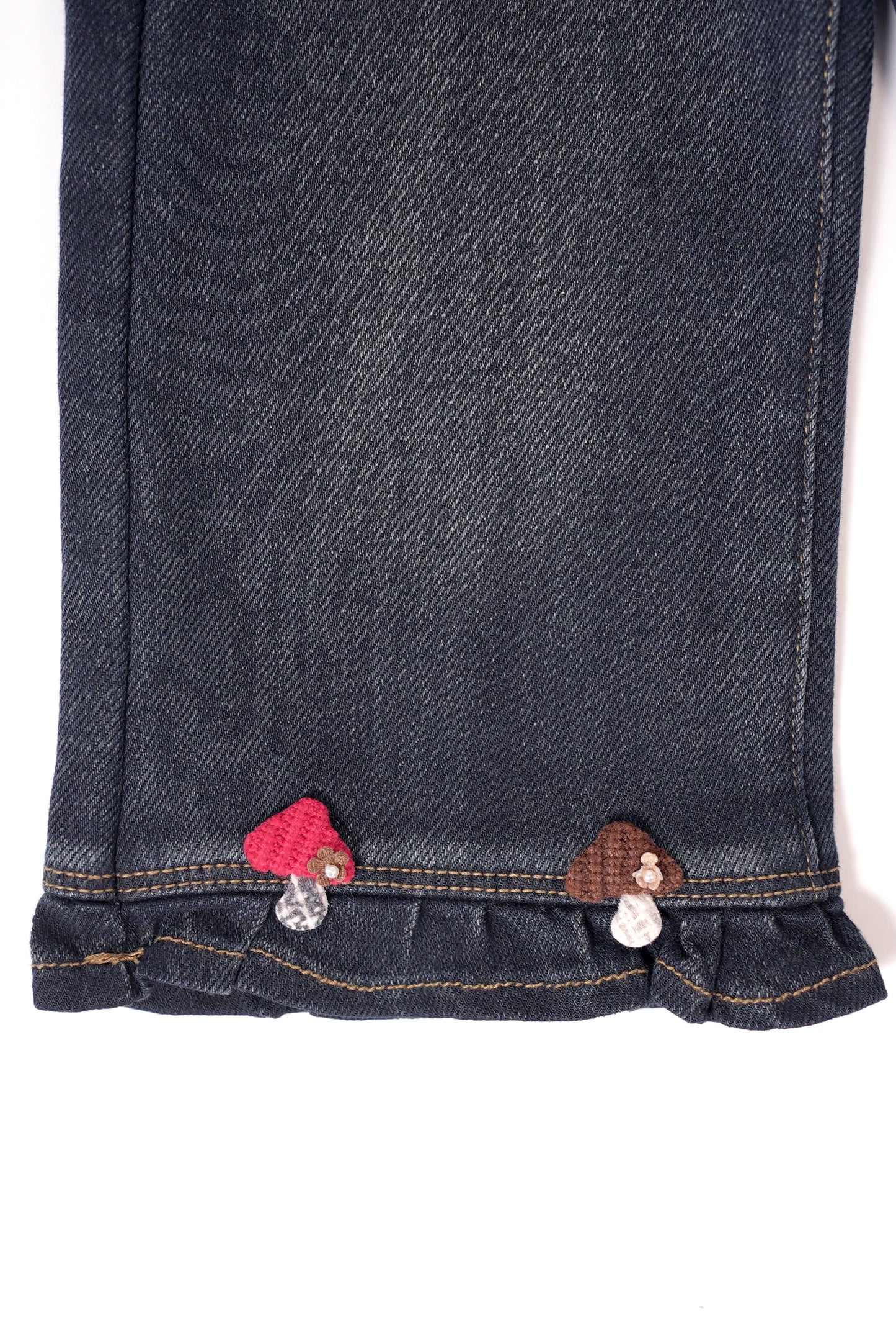Mushroom Hem Denim Pants