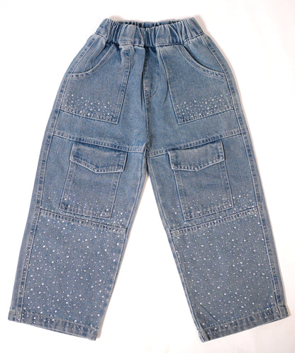 Stud Zip Denim Set