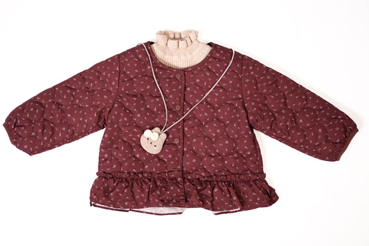 Maroon Quilted Jacket