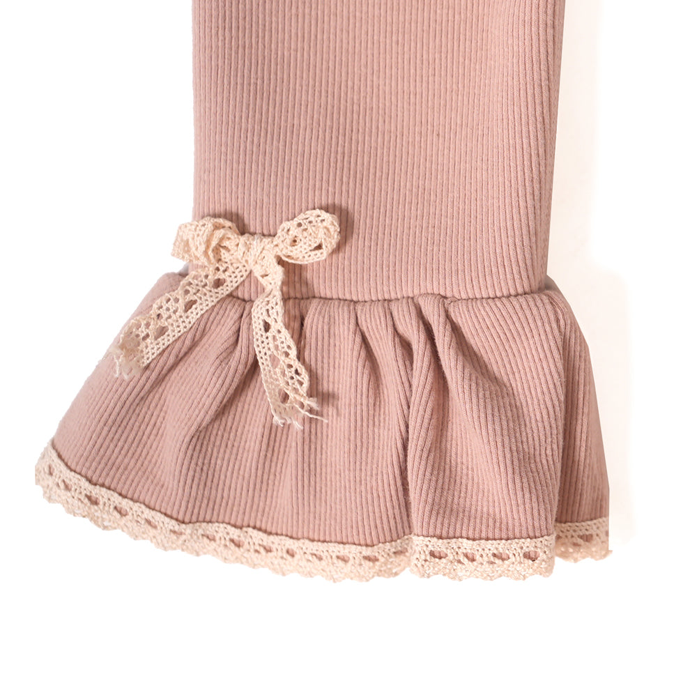 Pink Flared Hem Leggings