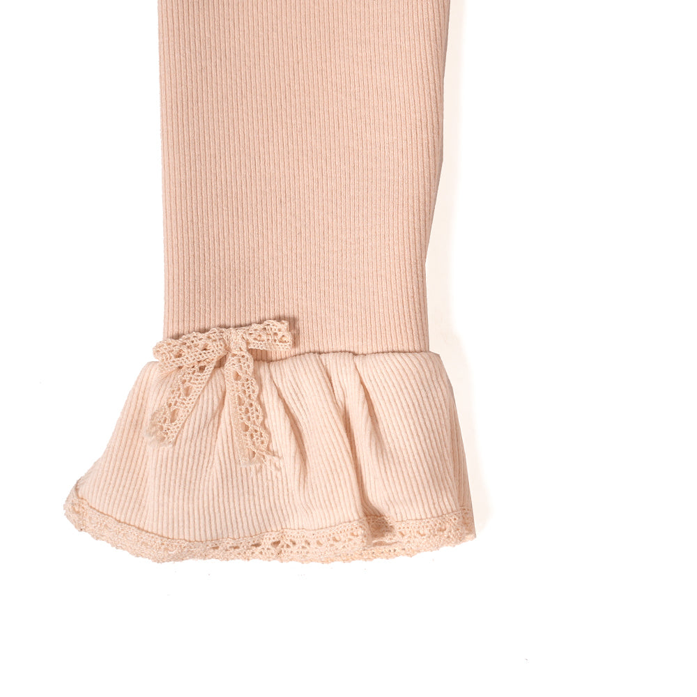 Light Pink Flared Hem Leggings