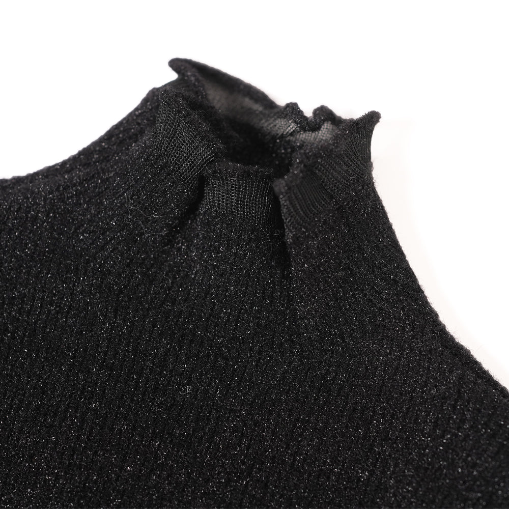 Sparkle black mock neck pullover