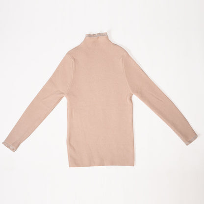 Beige mock neck pullover