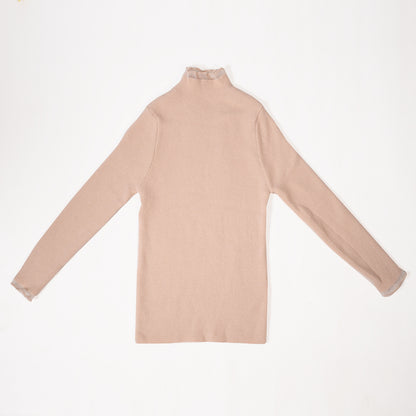 Beige mock neck pullover