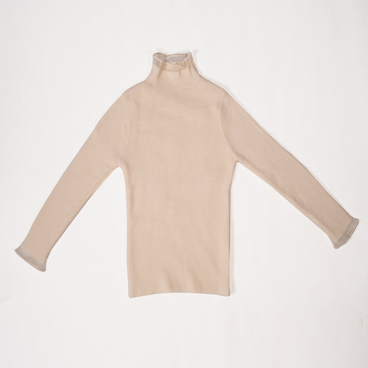 Off white mock neck pullover