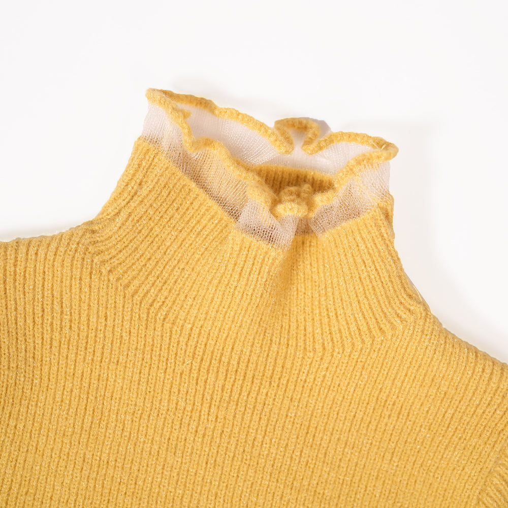 Mustard mock neck pullover