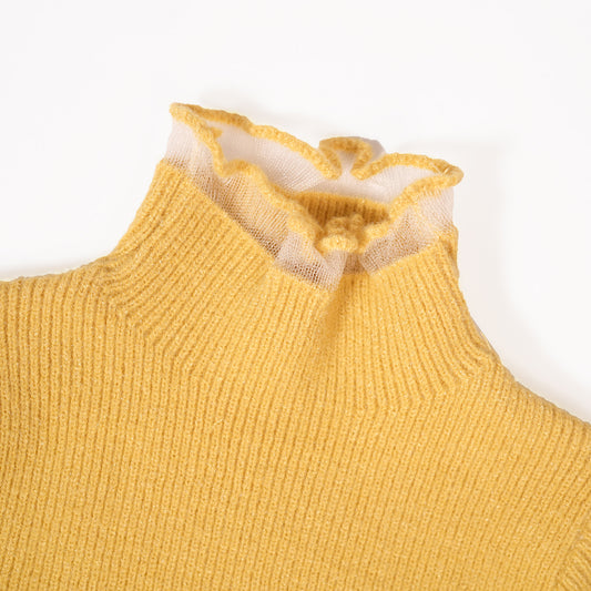 Mustard mock neck pullover