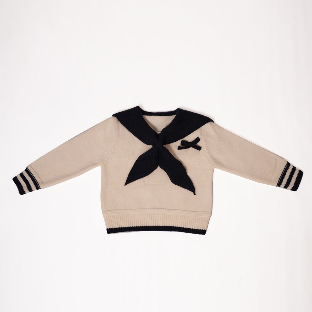 Sailor Knit Sweater – Cream & Navy