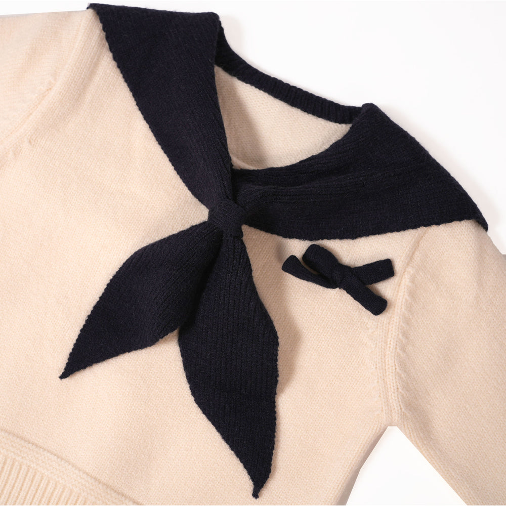 Sailor Knit Sweater – Cream & Navy