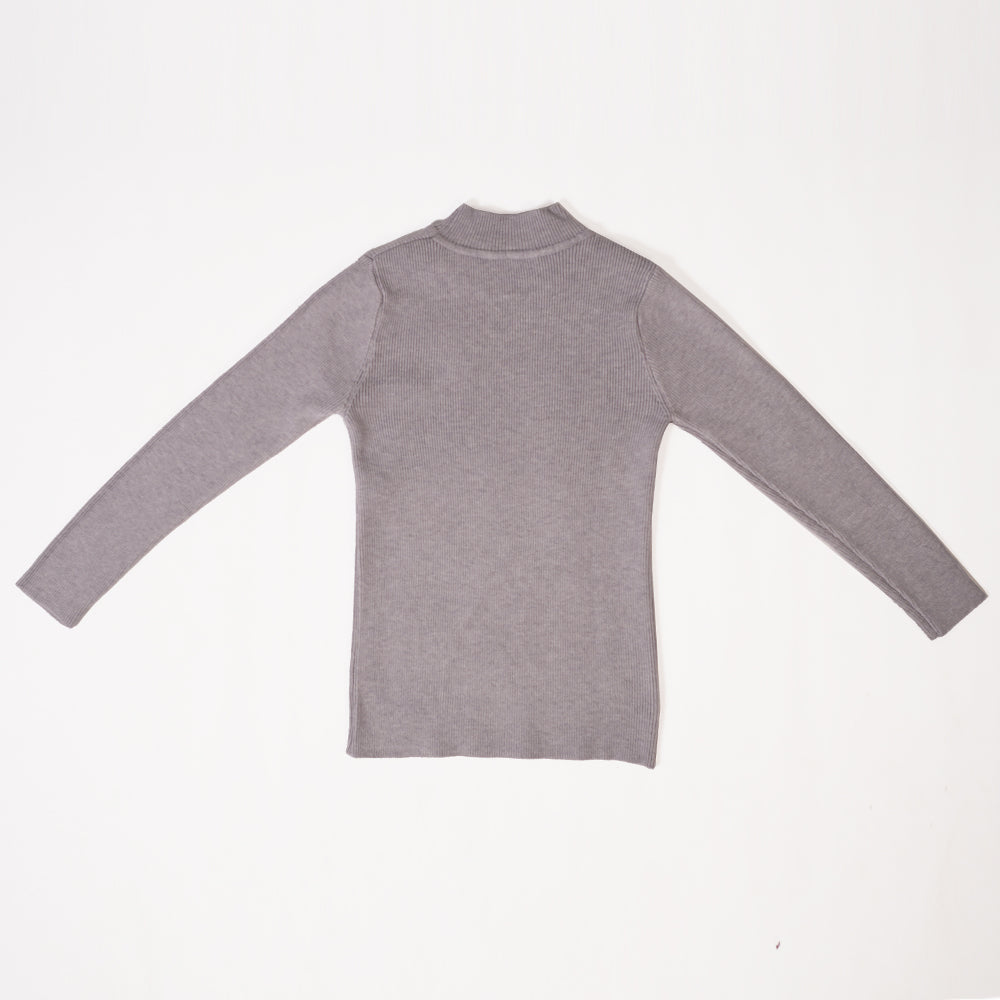 Soft knit pullover with metal buttons