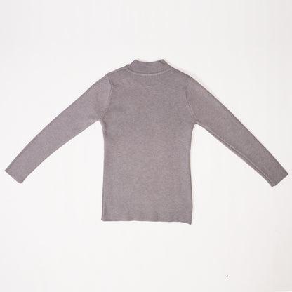 Soft knit pullover with metal buttons