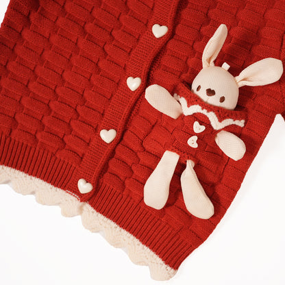 Red Bunny Knit Set