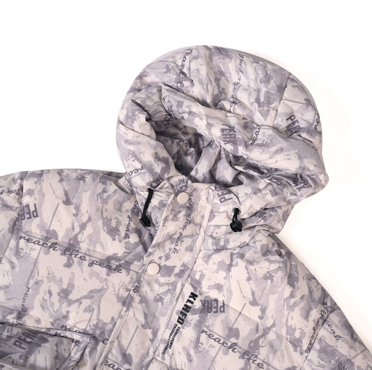 Grey Camo-Effect Puffer