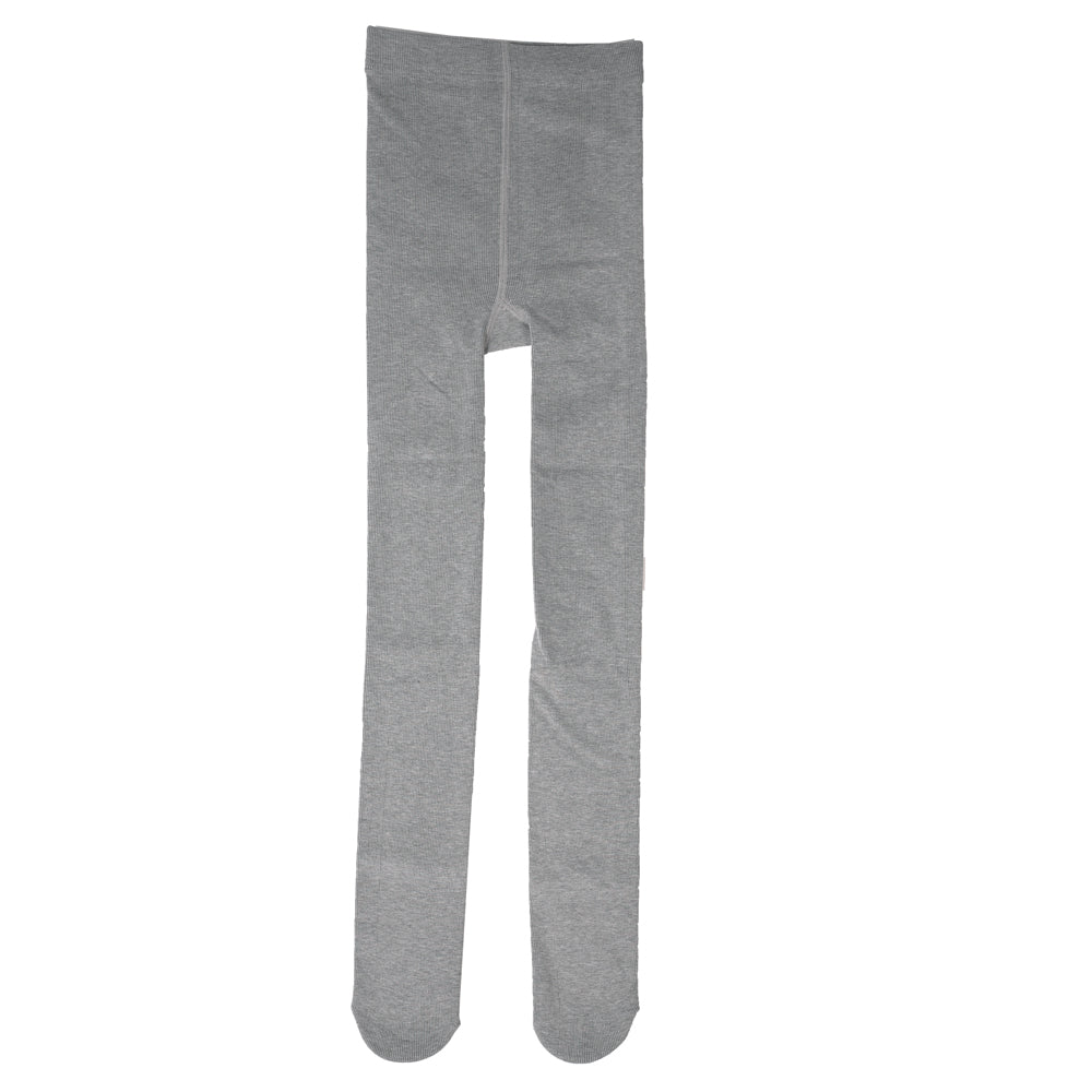 ⁠ ⁠Light Grey Ribbed Footed Tights