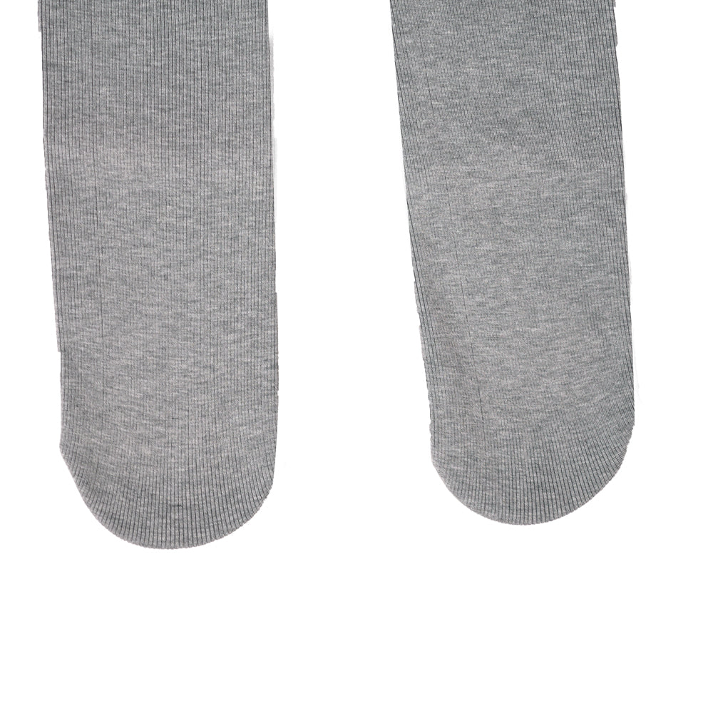⁠ ⁠Light Grey Ribbed Footed Tights