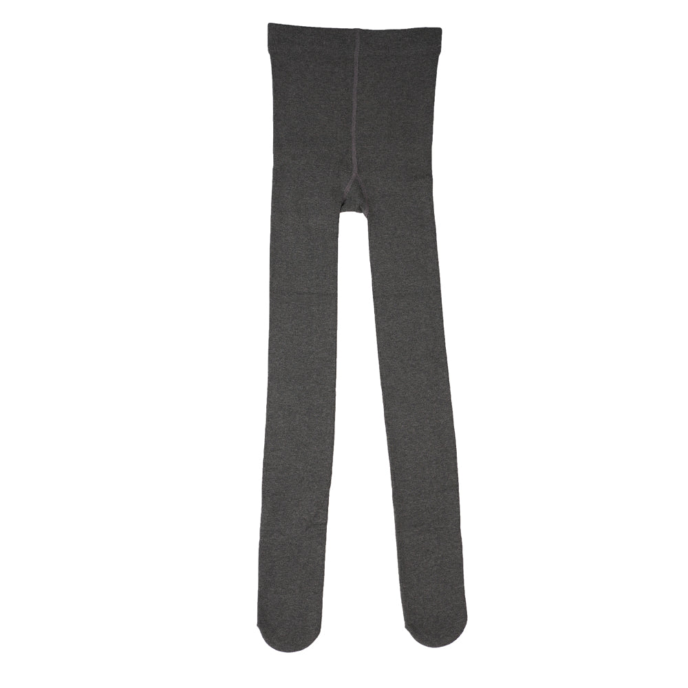 Dark Grey Ribbed Footed Tights