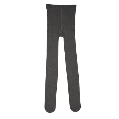 Dark Grey Ribbed Footed Tights