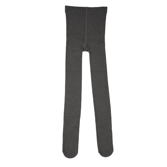 Dark Grey Ribbed Footed Tights