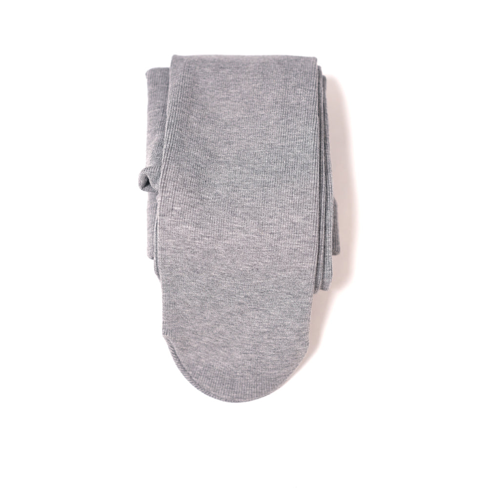 ⁠ ⁠Light Grey Ribbed Footed Tights