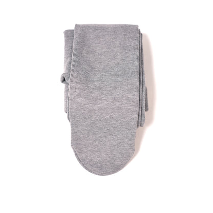 ⁠ ⁠Light Grey Ribbed Footed Tights