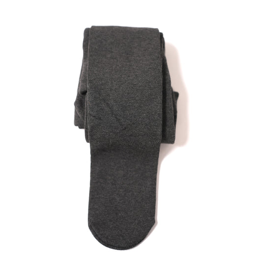 Dark Grey Ribbed Footed Tights