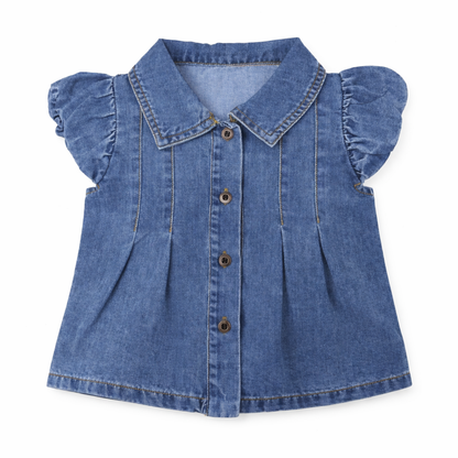 Denim Frill Sleeve Coord Set