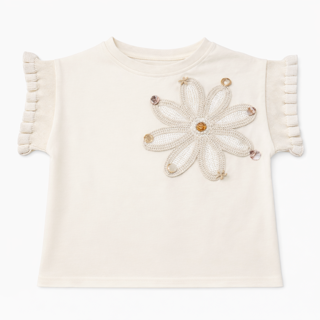 ivory Bloom Appliqué Tee