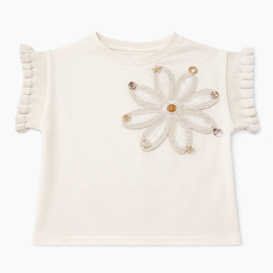 ivory Bloom Appliqué Tee
