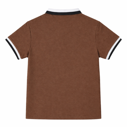 Classic Contrast Collar Brown Polo