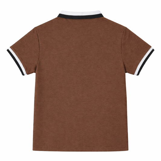 Classic Contrast Collar Brown Polo