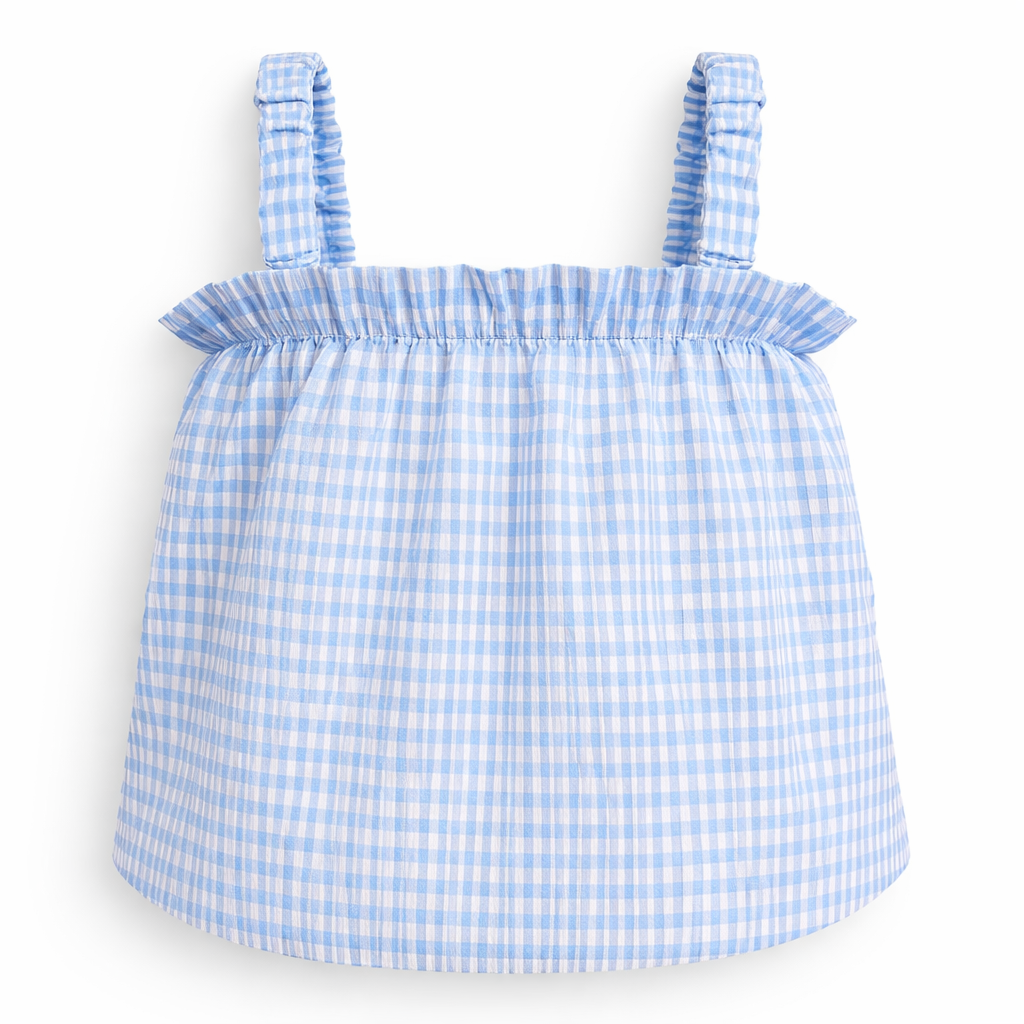 Blue Gingham Daisy Set