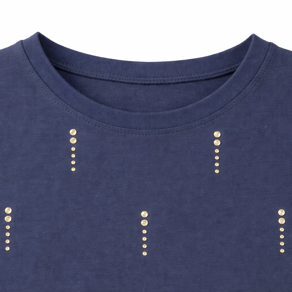 Navy Studded Sleeveless Top