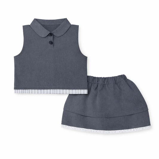 Classic Grey Collar Coord Set