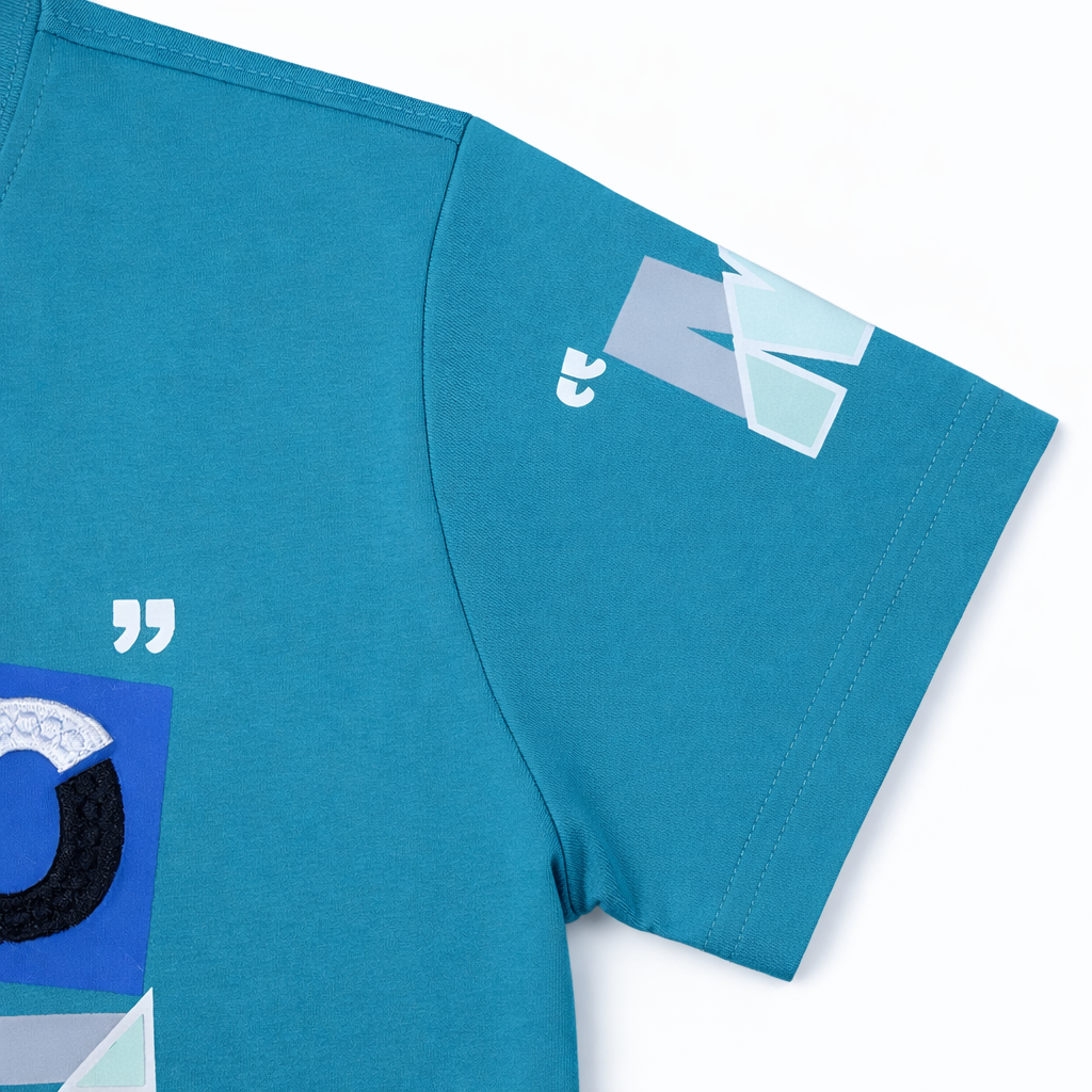 Blue “Move On” Graphic Tee