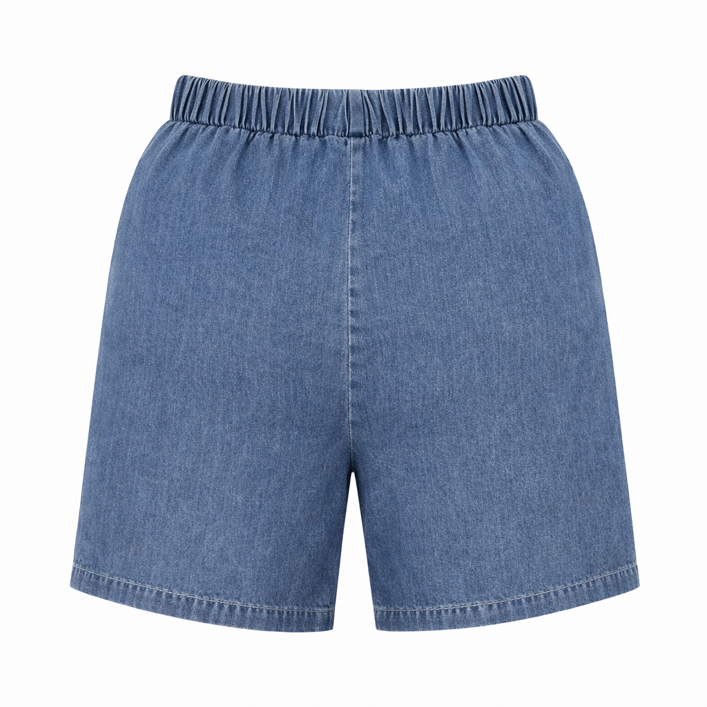 Car Print Polo Tee & Denim Shorts Set