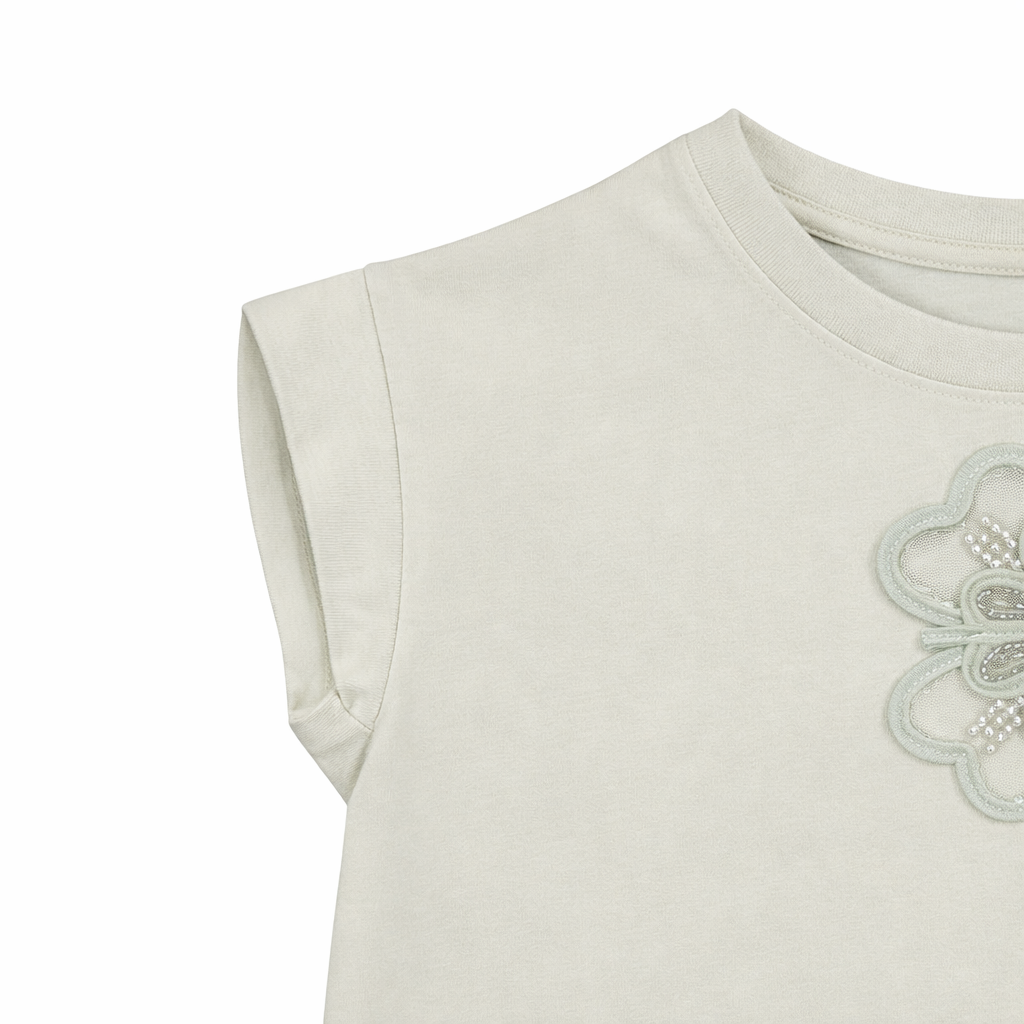 Elegant Floral Appliqué Tee