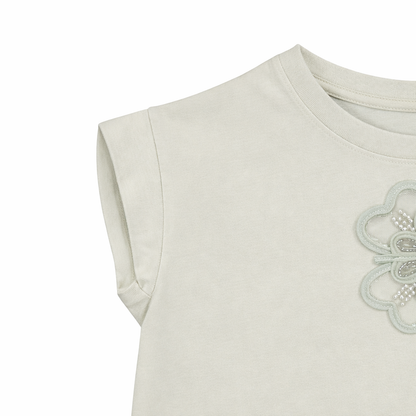 Elegant Floral Appliqué Tee
