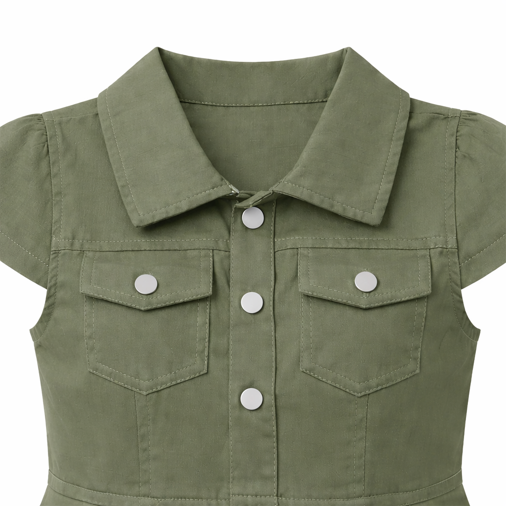 Olive Utility Shirt Dress