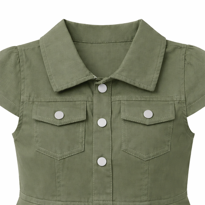 Olive Utility Shirt Dress