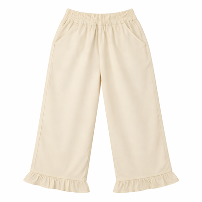 cream ⁠Ruffle Top & Pant Set